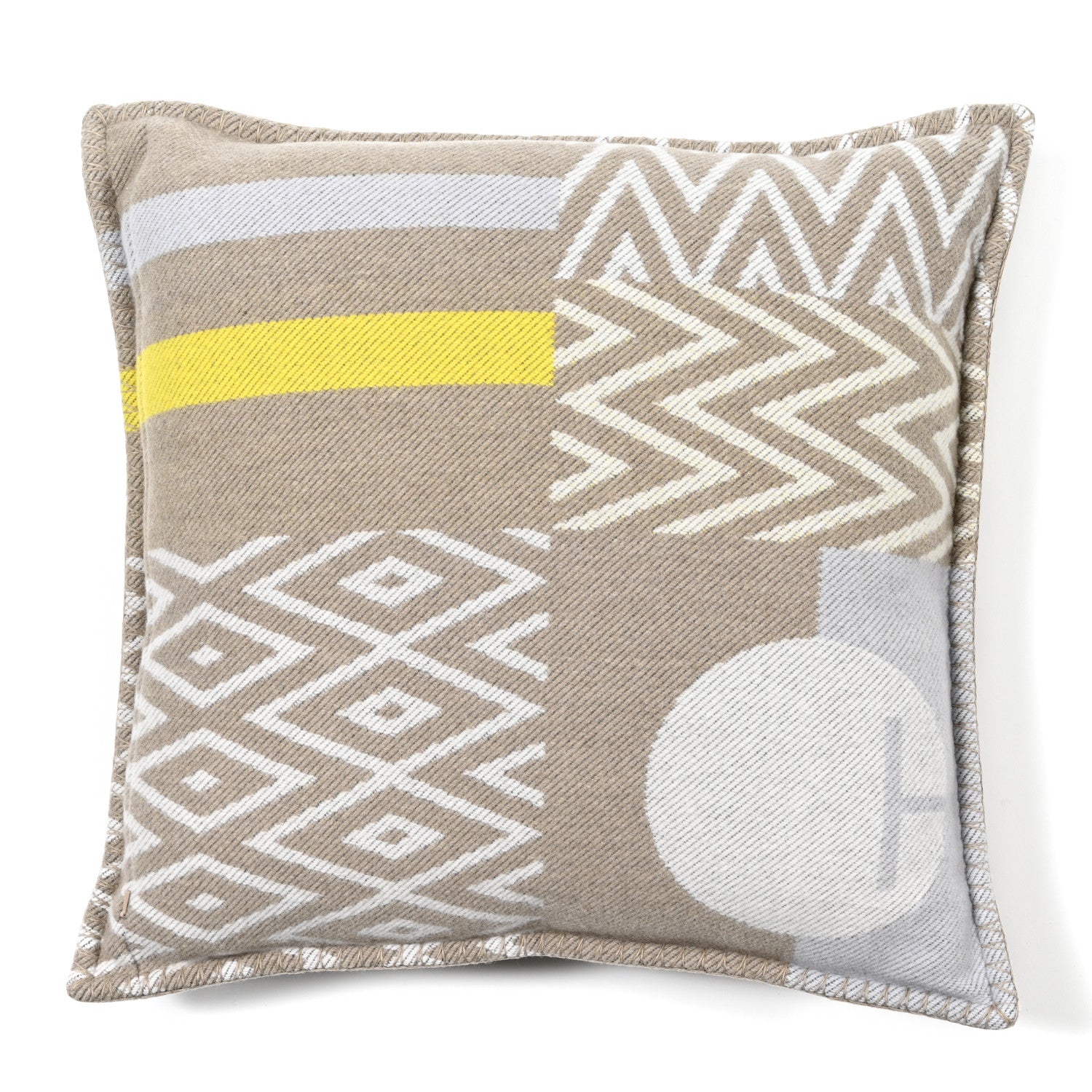 Hermes Wool Cashmere Enigmatic Pillow Grege 1 of 3