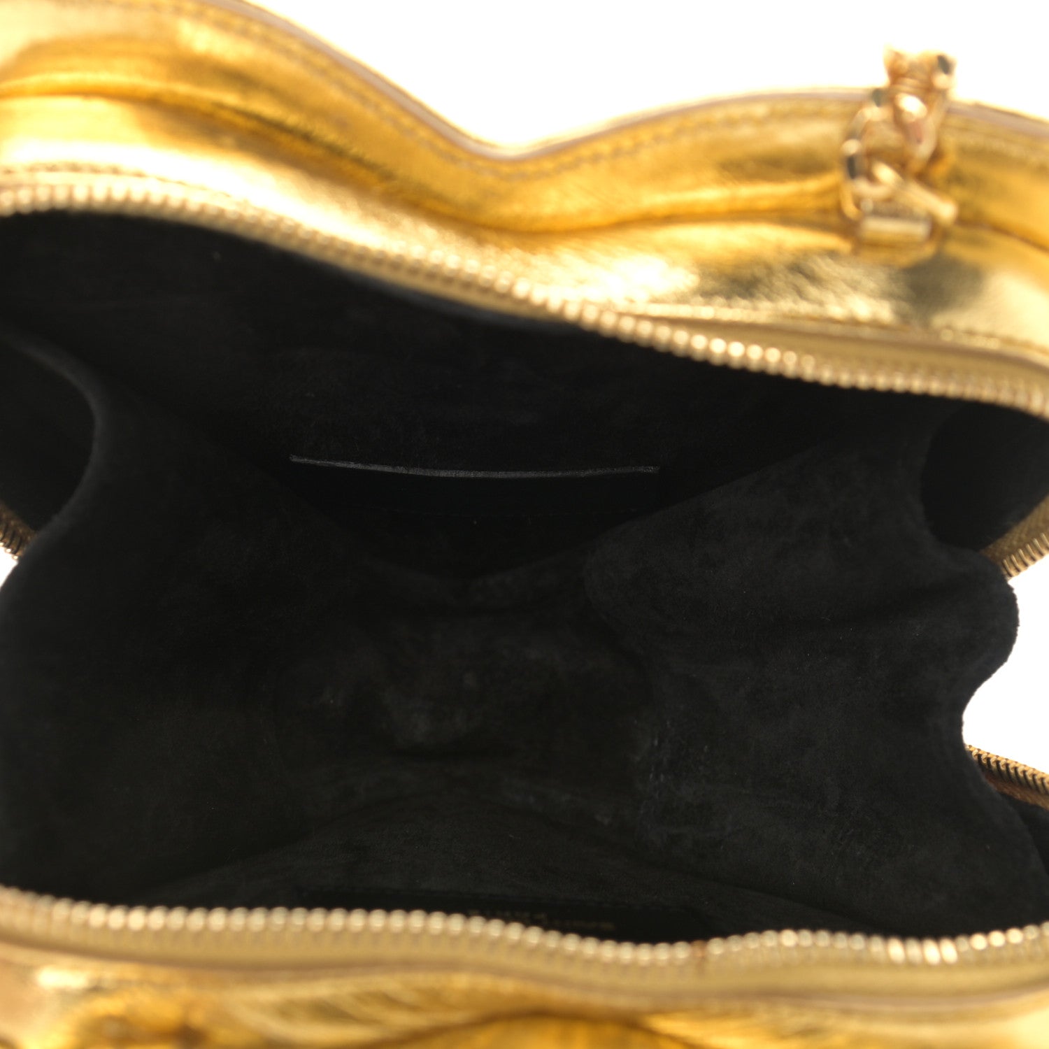 Saint Laurent Metallic Calfskin Matelasse Chevron Monogram Small Love Heart Chain Bag Gold 5 of 10