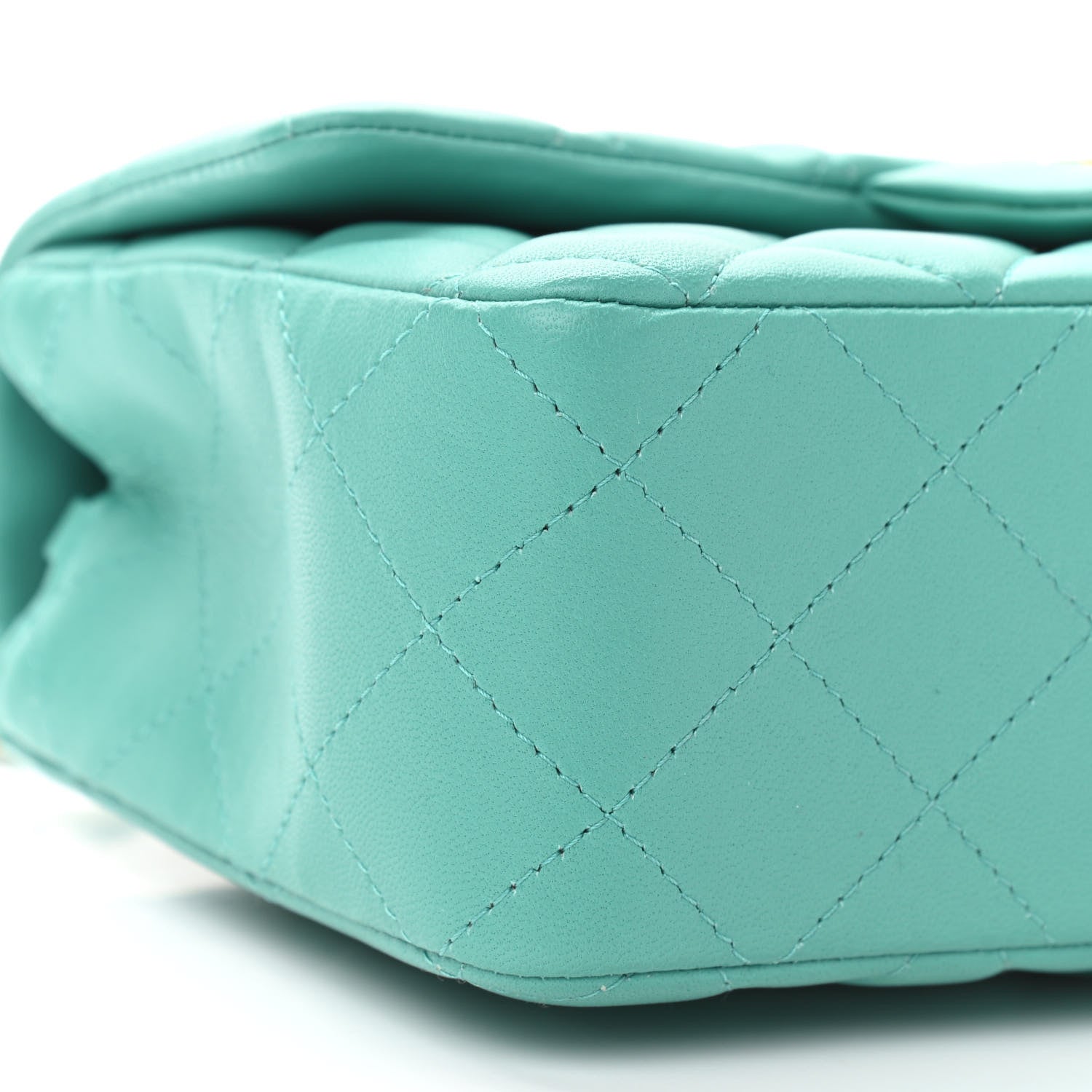 Chanel Lambskin Quilted Mini Rectangular Flap Green 9 of 12