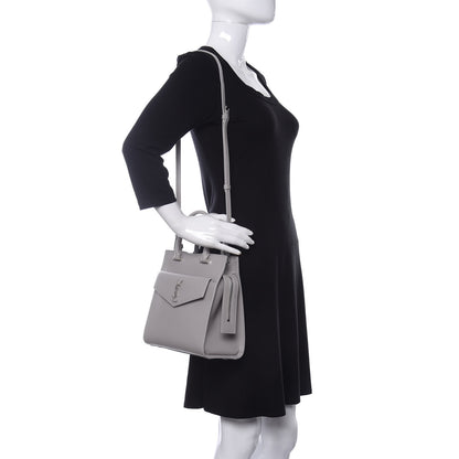 Saint Laurent Grain De Poudre Small Uptown Tote Granite 2 of 10