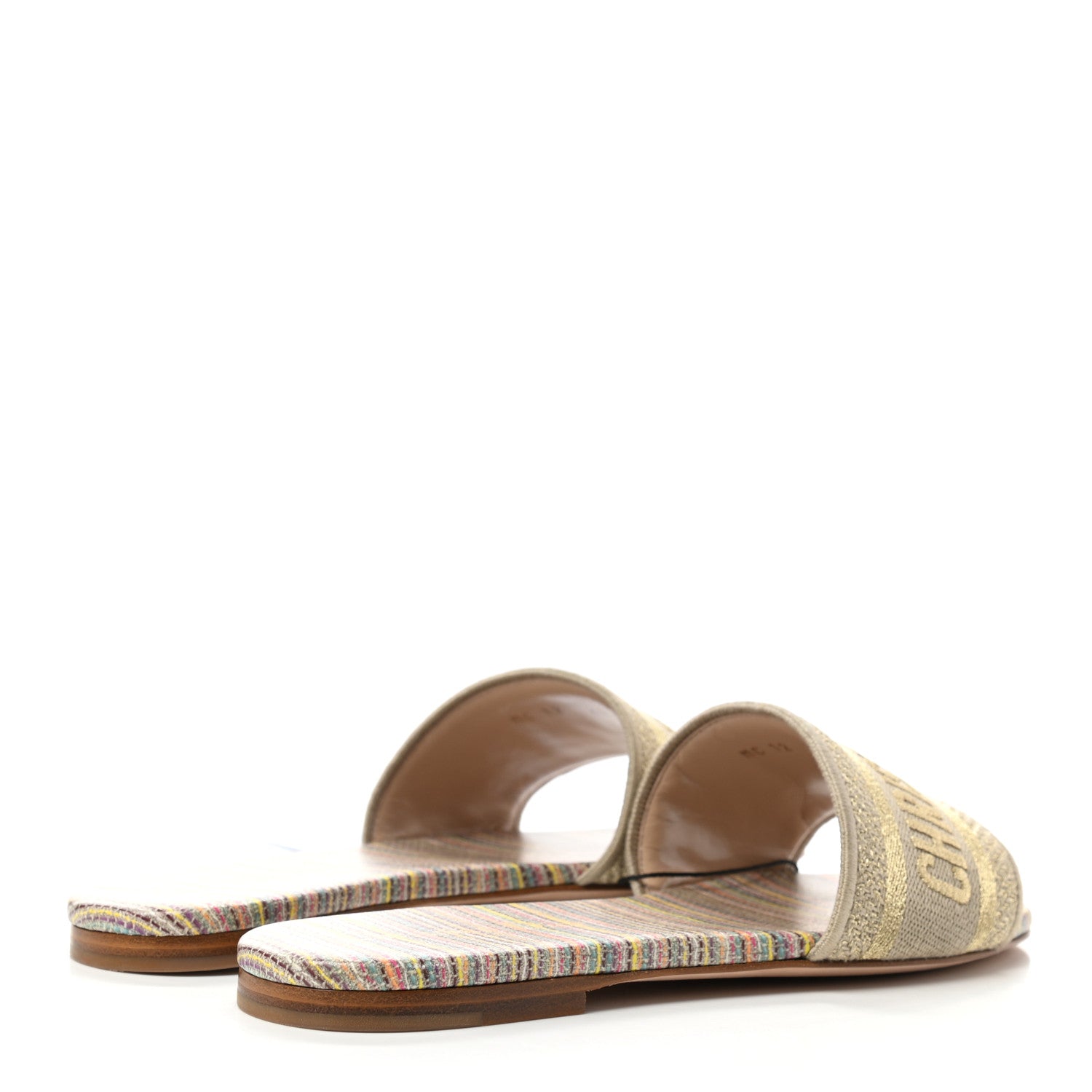 Christian Dior Lurex Romance Embroidered Dway Mules Slide Sandals 37 Metal Multicolor 4 of 8