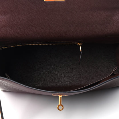 Hermes Togo Kelly Retourne 32 Chocolate 4 of 9