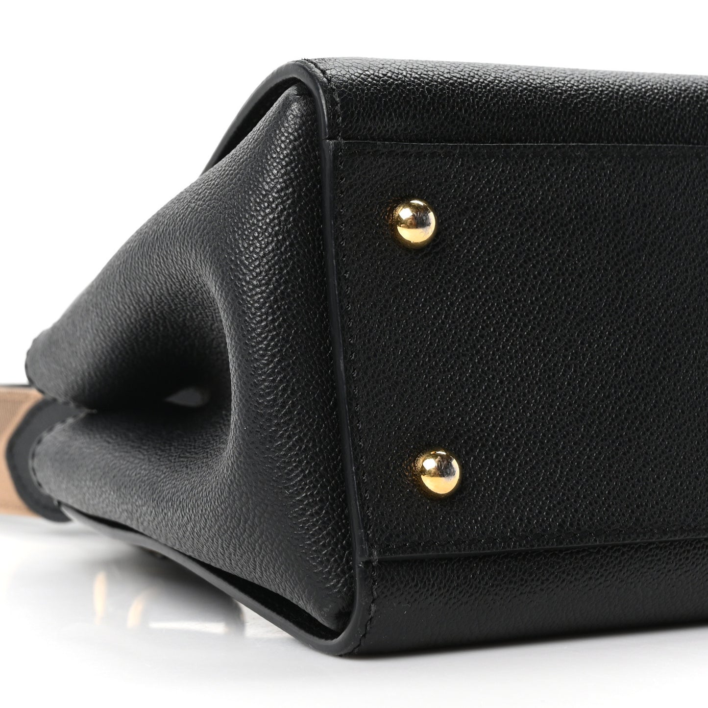 Soft Grain Calfskin Small Buckle Tote Black