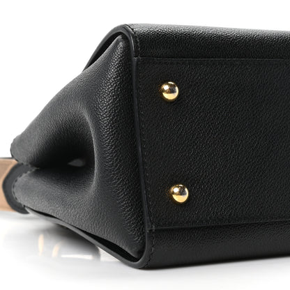 Burberry Soft Grain Calfskin Small Buckle Tote Black 9 of 10
