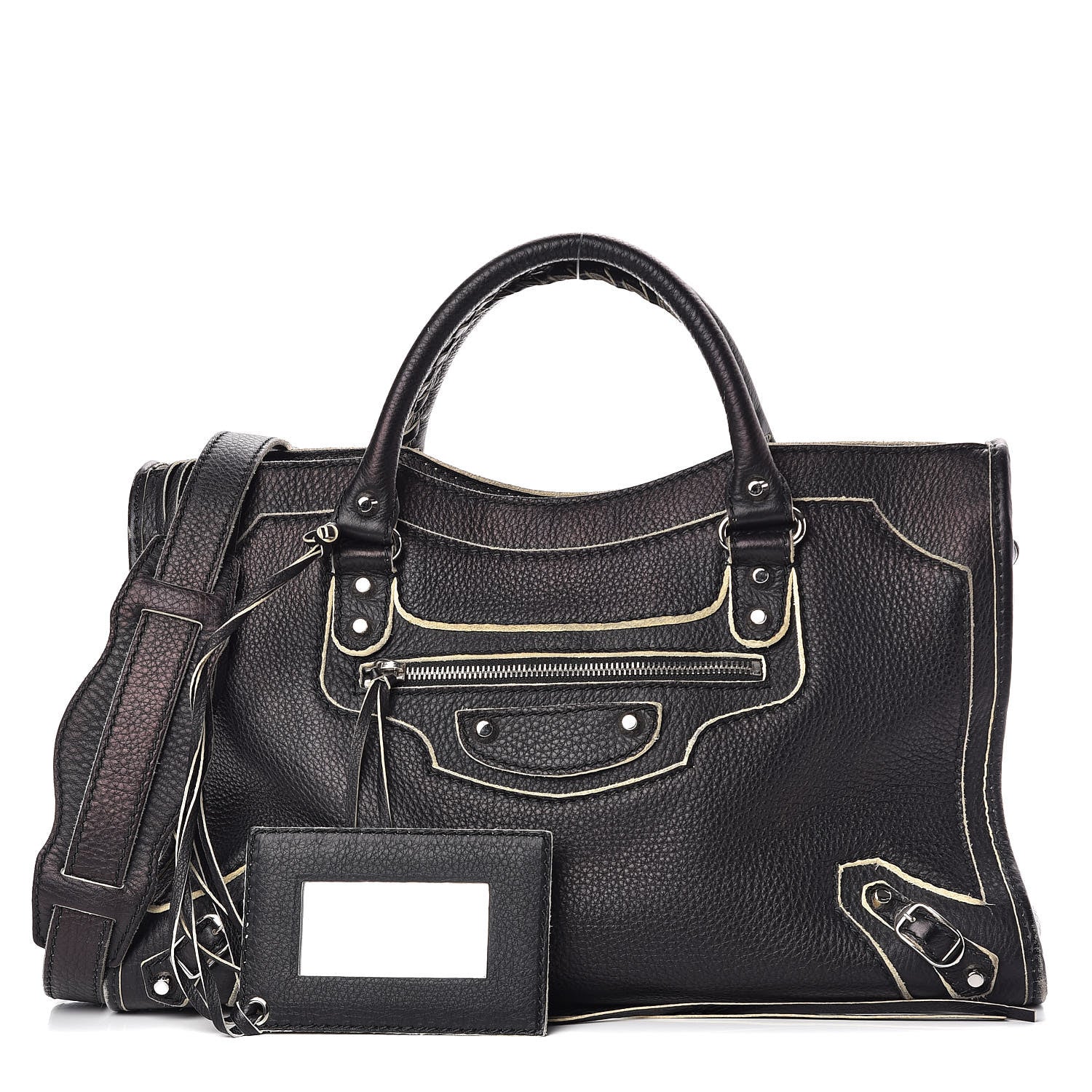 Balenciaga Supple Grained Calfskin Classic Silver Hardware Highlight City Black 1 of 15