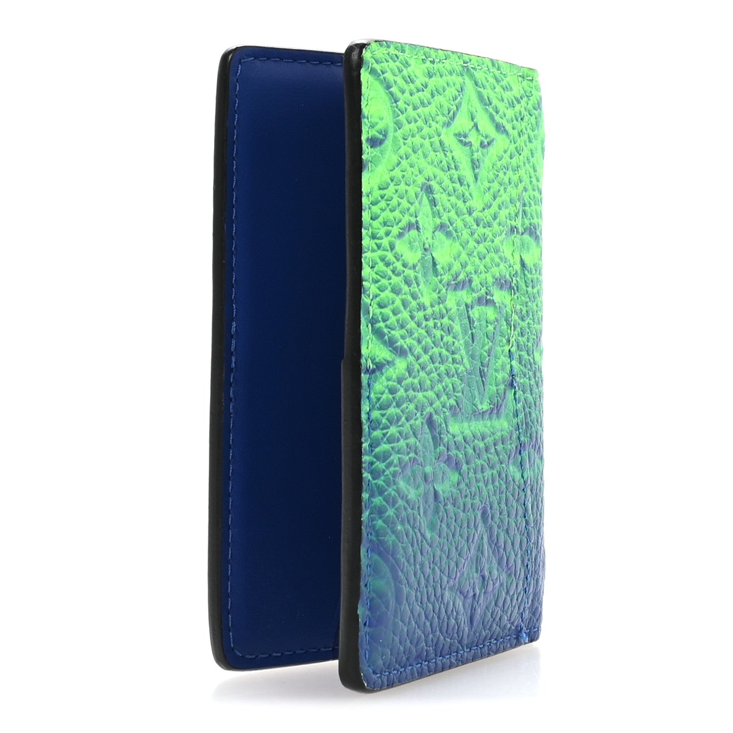 Louis Vuitton Taurillon Illusion Pocket Organizer Bleu Vert 3 of 7