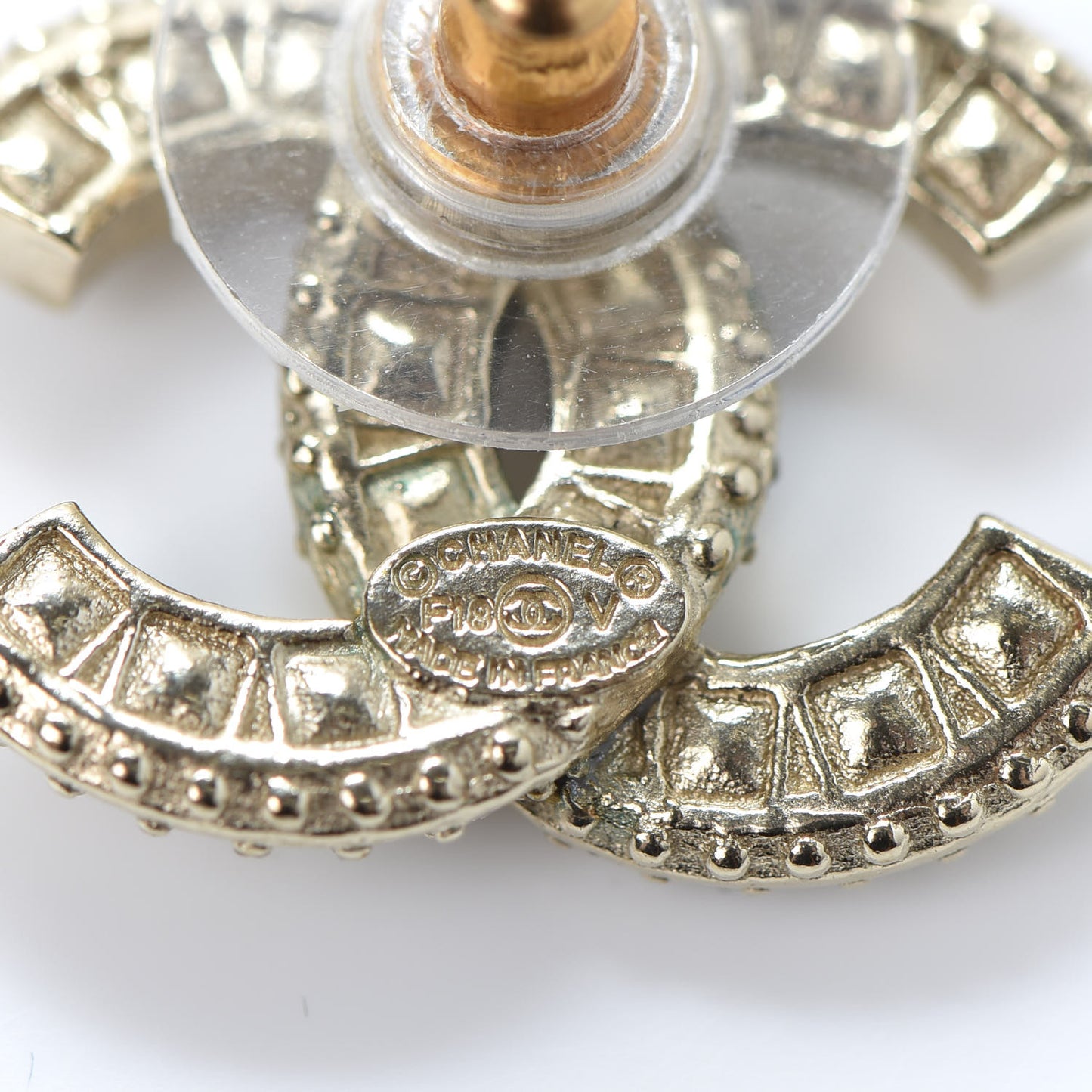 Crystal Timeless CC Earrings Light Gold
