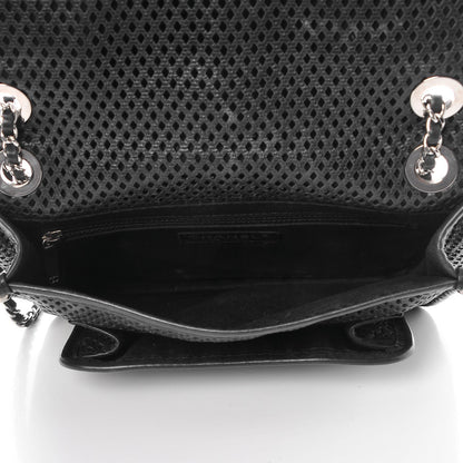 Chanel Metallic Perforated Calfskin Small Up In The Air Flap Black 6 of 9