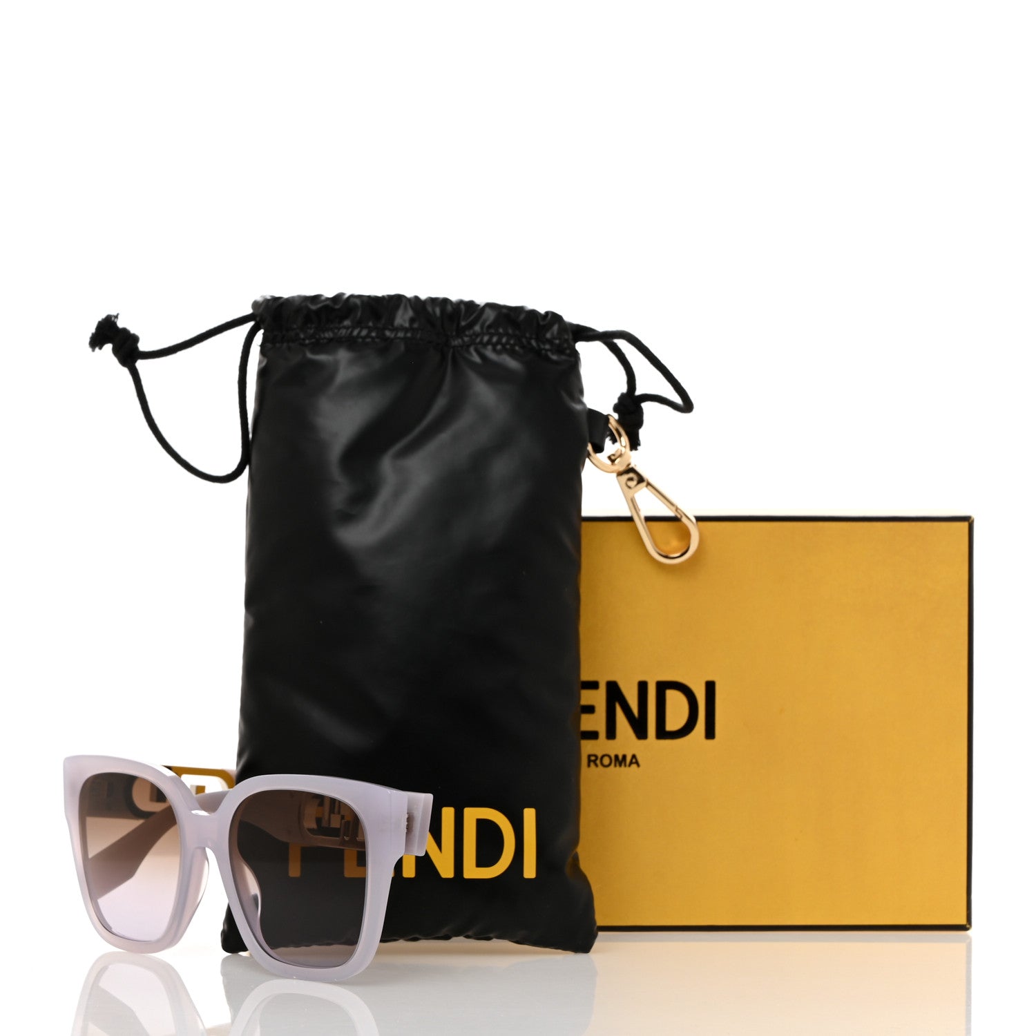 Fendi Acetate O Lock Square Sunglasses FE40063I Light Purple 7 of 7