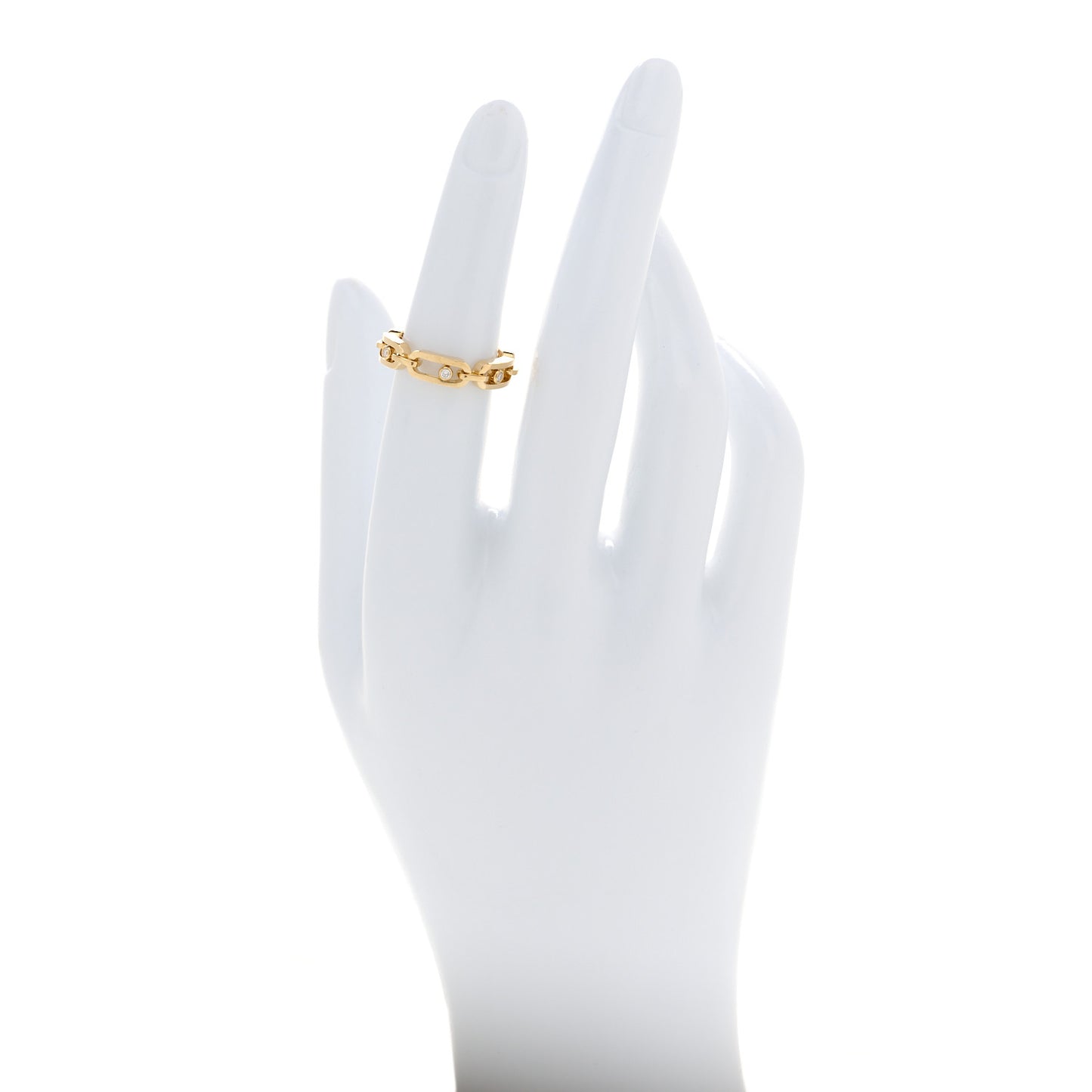 18K Yellow Gold Diamond Move Multi Link Band Ring 51 5.75