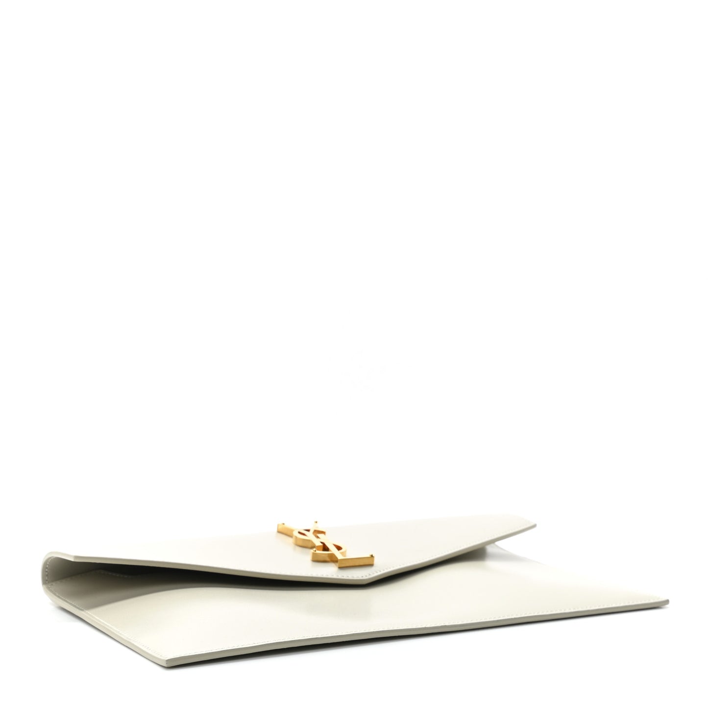 Smooth Shiny Calfskin Uptown Pouch Crema Soft