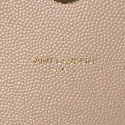 Saint Laurent Grain De Poudre Matelasse Chevron Large Monogram Satchel Dark Beige 10 of 10