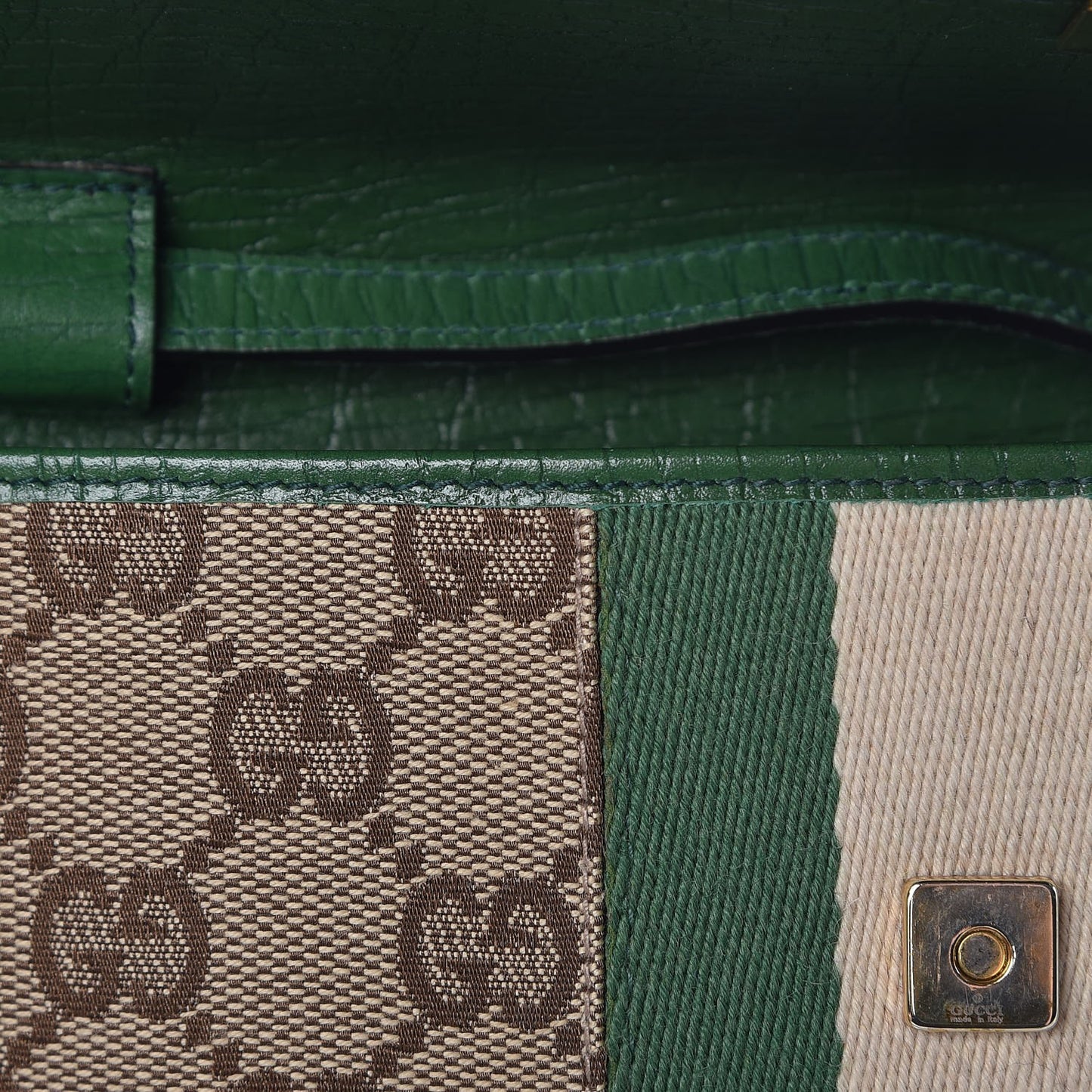 Monogram Bamboo Web Clutch Green