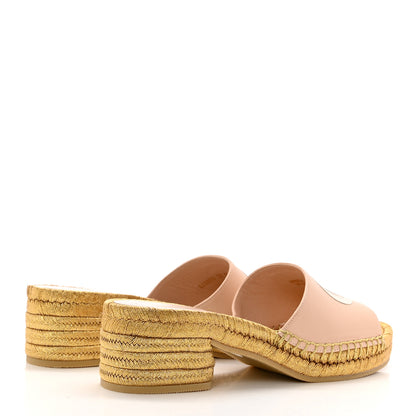 Gucci Malaga Kid Lifford Calfskin GG Mid Heel Slide Sandals 37 Skin Rose Dusty White 4 of 15