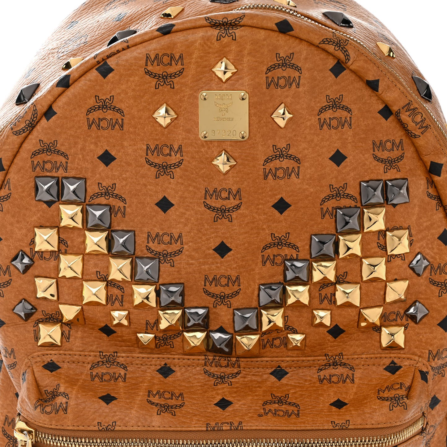Visetos Studded Medium Stark M Backpack Cognac