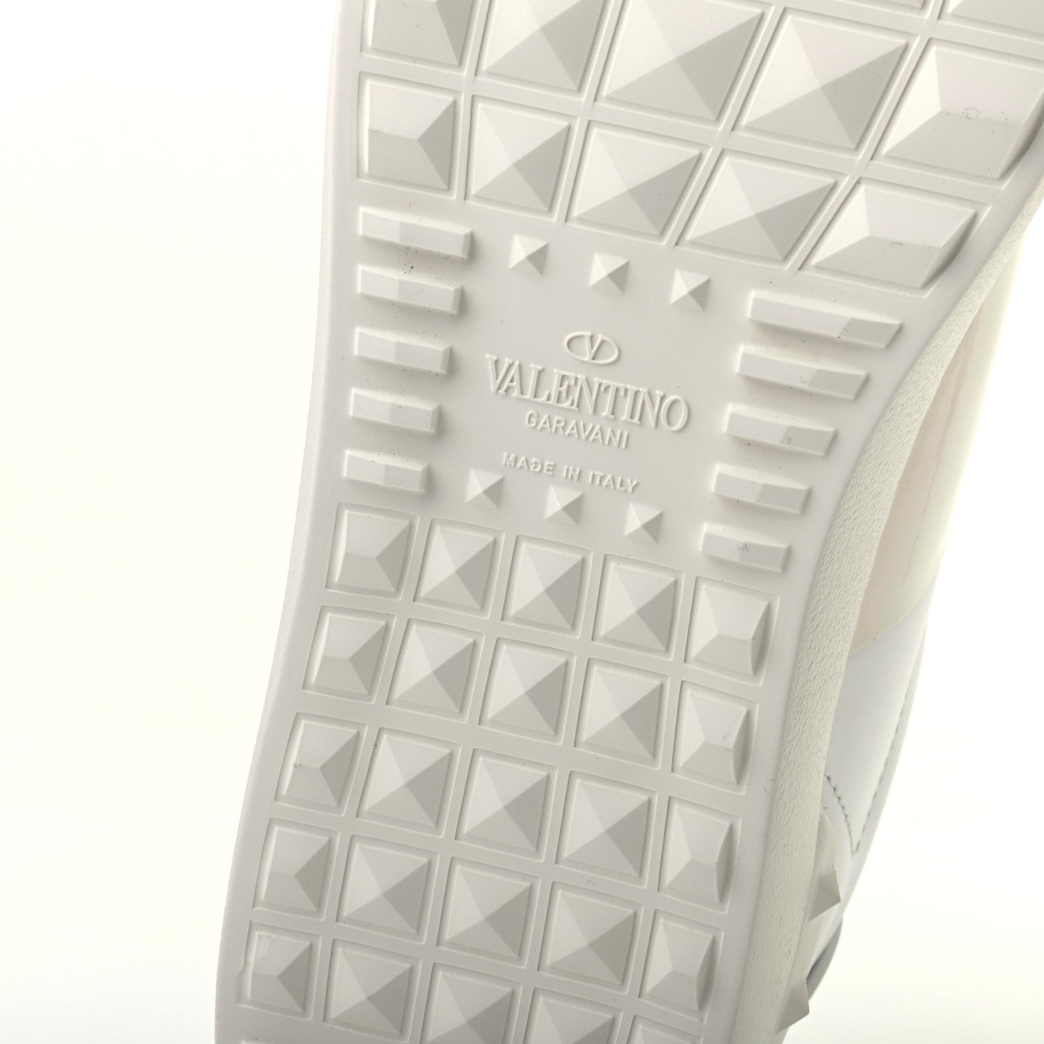 Valentino Garavani Calfskin Patent Mens Rockstud Open Sneakers 43 Bianco 6 of 9