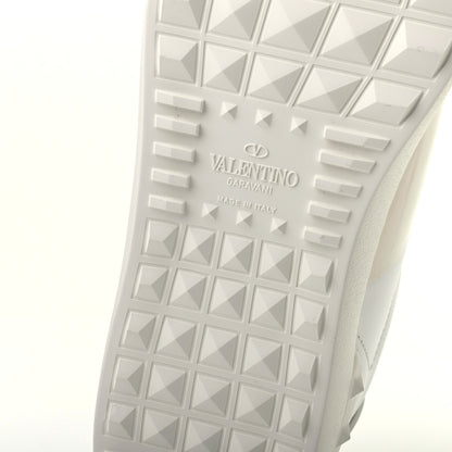 Valentino Garavani Calfskin Patent Mens Rockstud Open Sneakers 43 Bianco 6 of 9