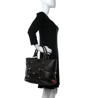 Gucci Calfskin Horsebit Web Dark Brown 2 of 12
