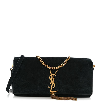 Saint Laurent Suede Monogram Tassel Kate 99 Baguette Bag Black 1 of 15
