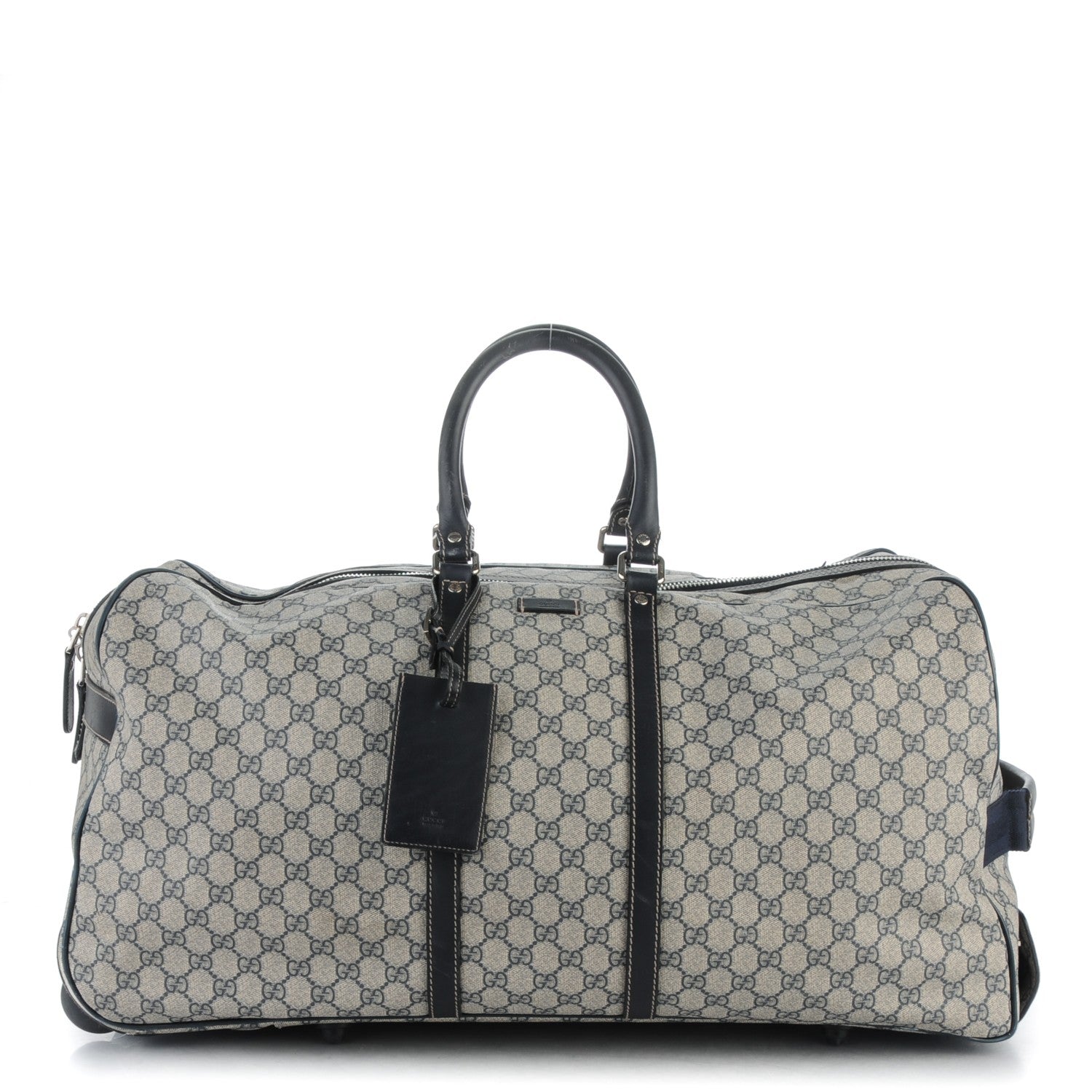 Gucci GG Plus Monogram Large Carry On Duffle Trolley Navy 1 of 12