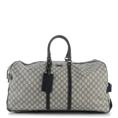 Gucci GG Plus Monogram Large Carry On Duffle Trolley Navy 1 of 12