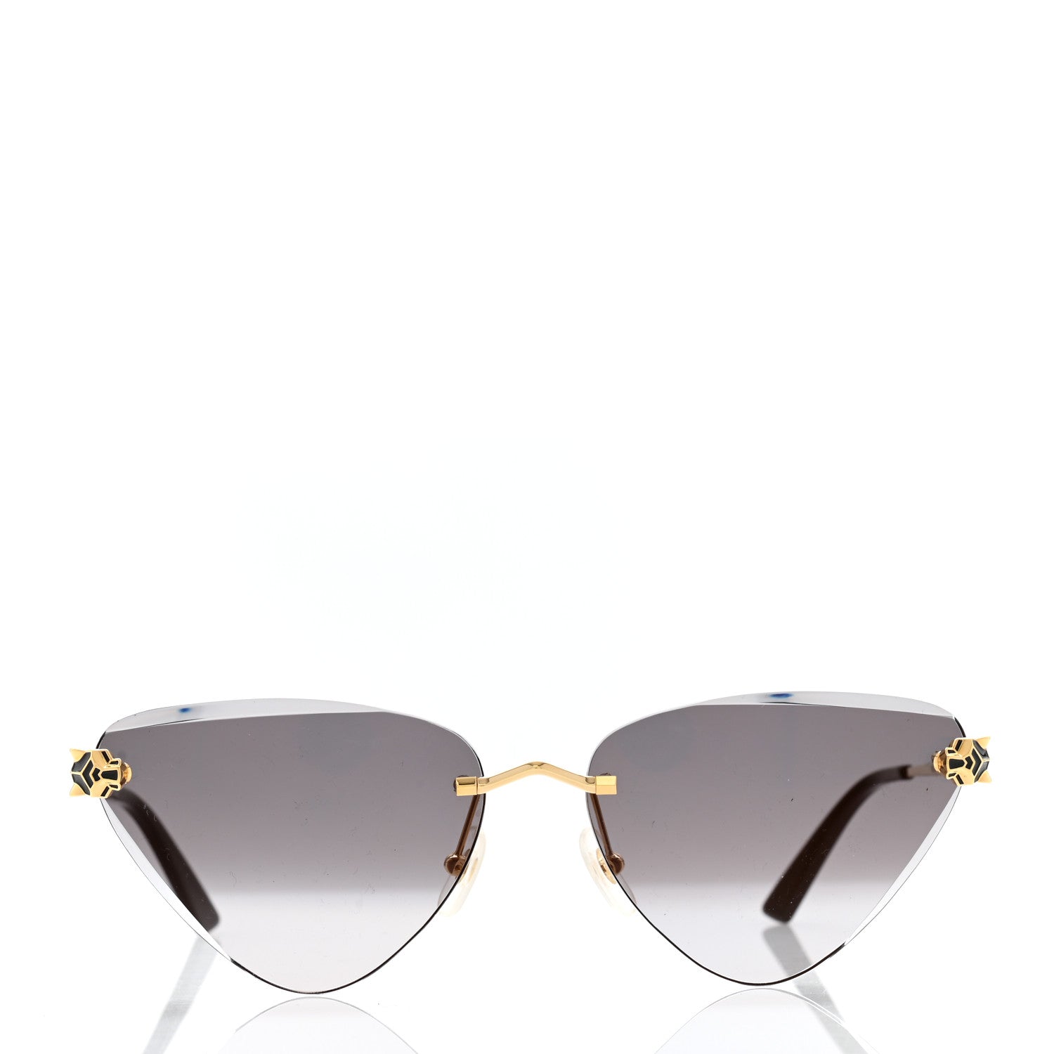 Cartier Panthere De Cartier Cat Eye Sunglasses CT0399S Gold Black 2 of 6