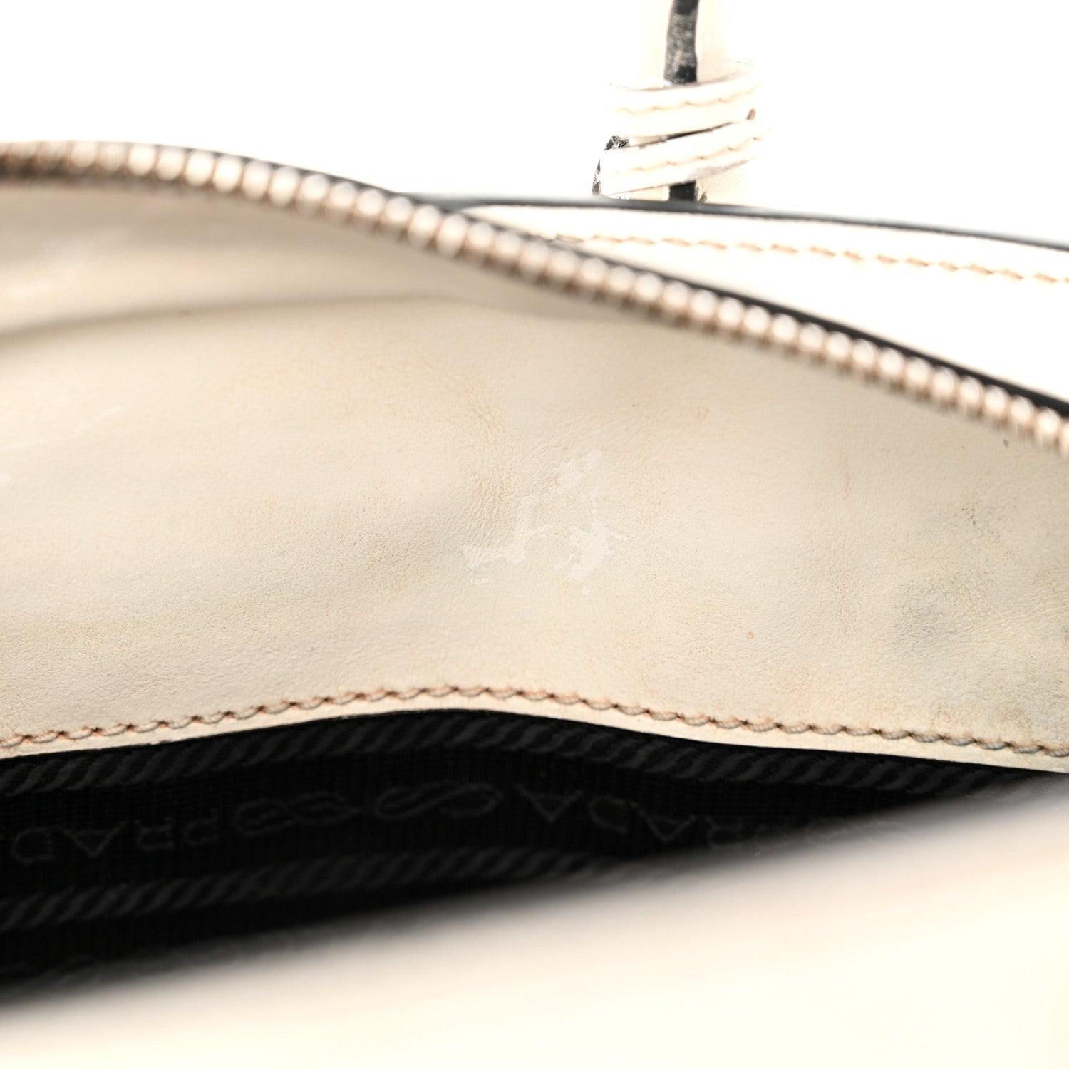 Prada Saffiano Cuir Calfskin Mini Monochrome Top Handle Tote White 12 of 20