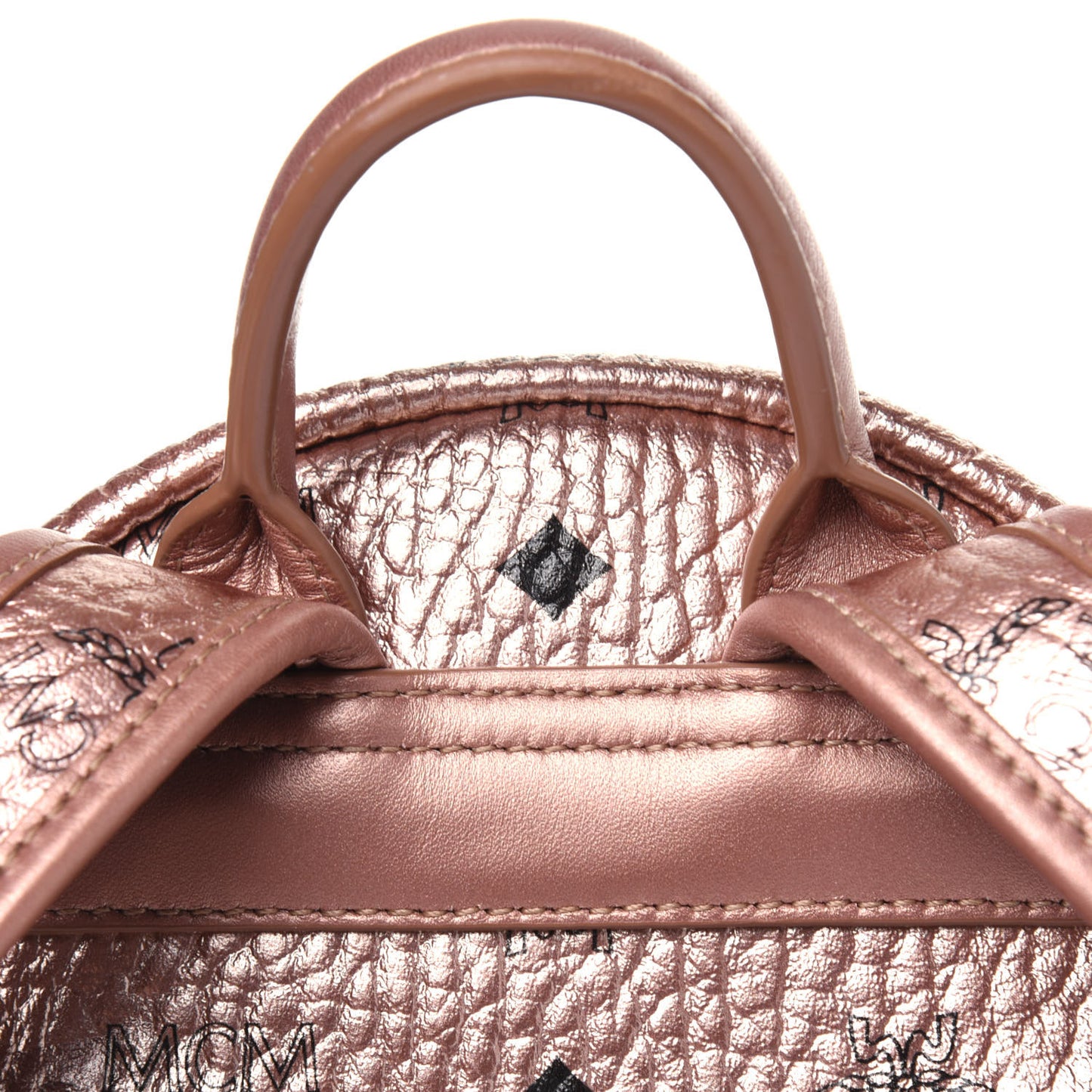 Metallic Visetos Mini Side Stud Stark Backpack Champagne Gold