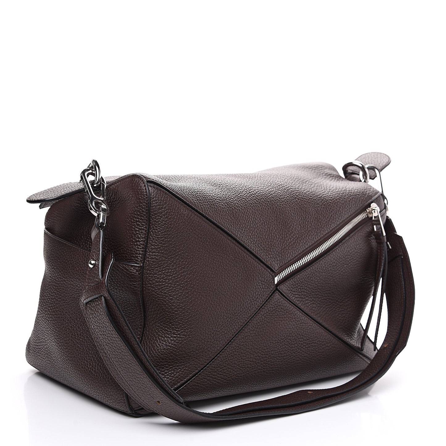 Calfskin Large Puzzle Bag Dark Brown