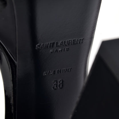 Saint Laurent Patent Debbie 105 Platform Sandals 38 Black 7 of 9