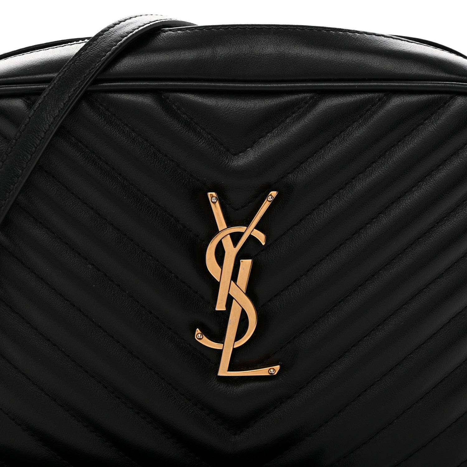 Saint Laurent Calfskin Matelasse Monogram Lou Camera Bag Black 8 of 13