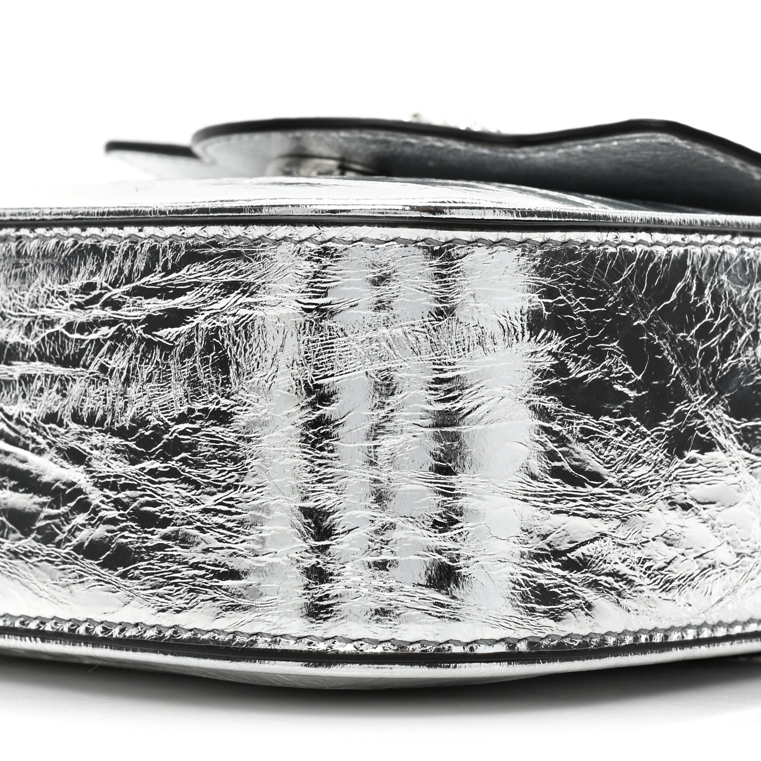 Versace Metallic Crackled Lambskin Mini La Medusa Silver 7 of 8