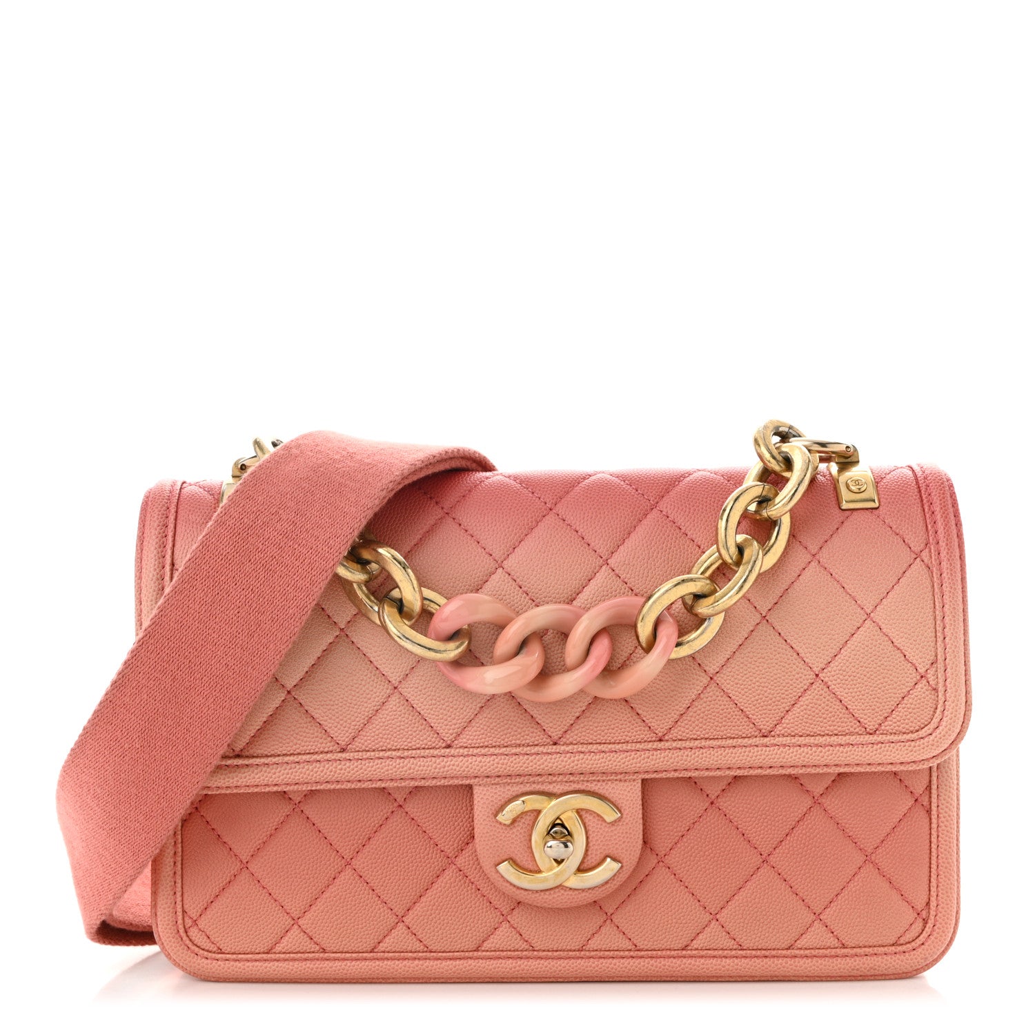 Chanel Caviar Quilted Medium Sunset On The Sea Flap Coral 1 of 10