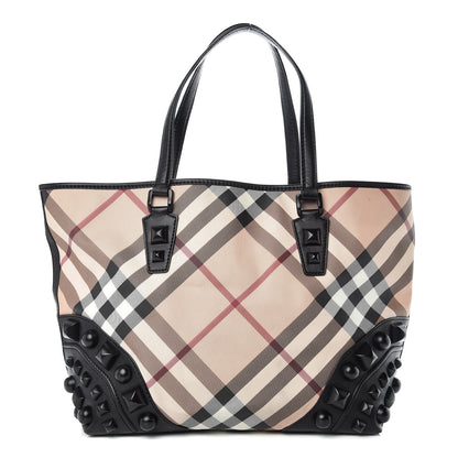 Burberry Nova Check Mega Stud Nickie Tote Black 1 of 14
