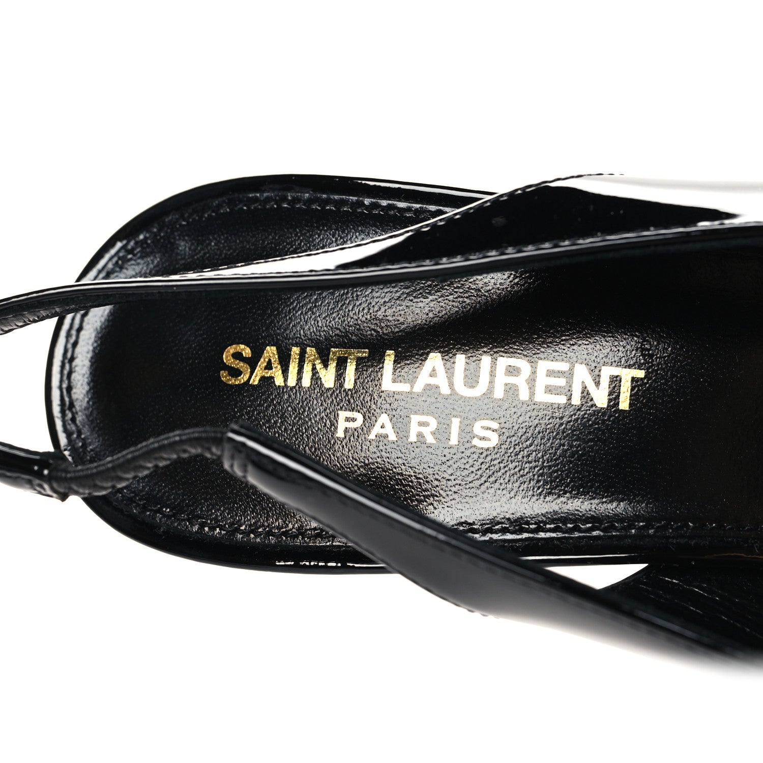 Saint Laurent Patent Opyum 110 Slingback Pumps 38 Black 9 of 10