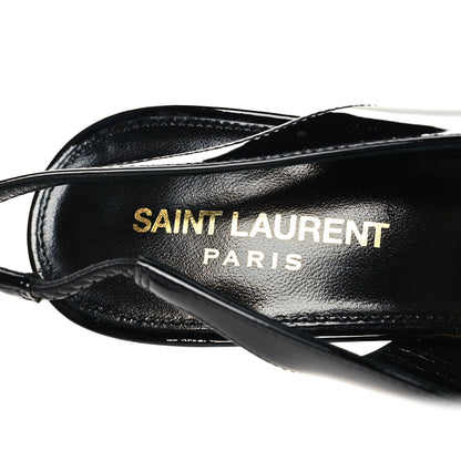 Saint Laurent Patent Opyum 110 Slingback Pumps 38 Black 9 of 10