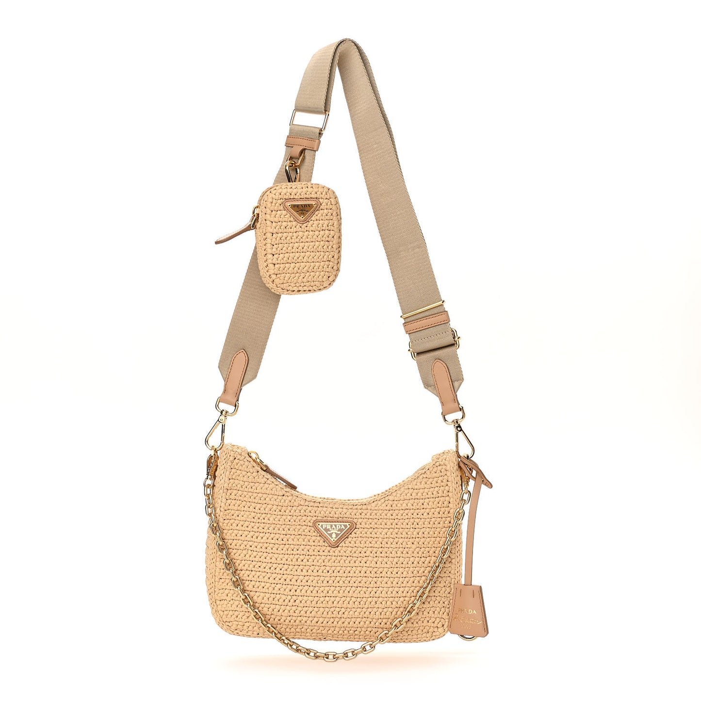 Yarn Raffia Effect Crochet Re-Edition 2005 Shoulder Bag Naturale