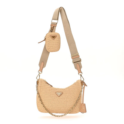 Prada Yarn Raffia Effect Crochet Re-Edition 2005 Shoulder Bag Naturale 1 of 11