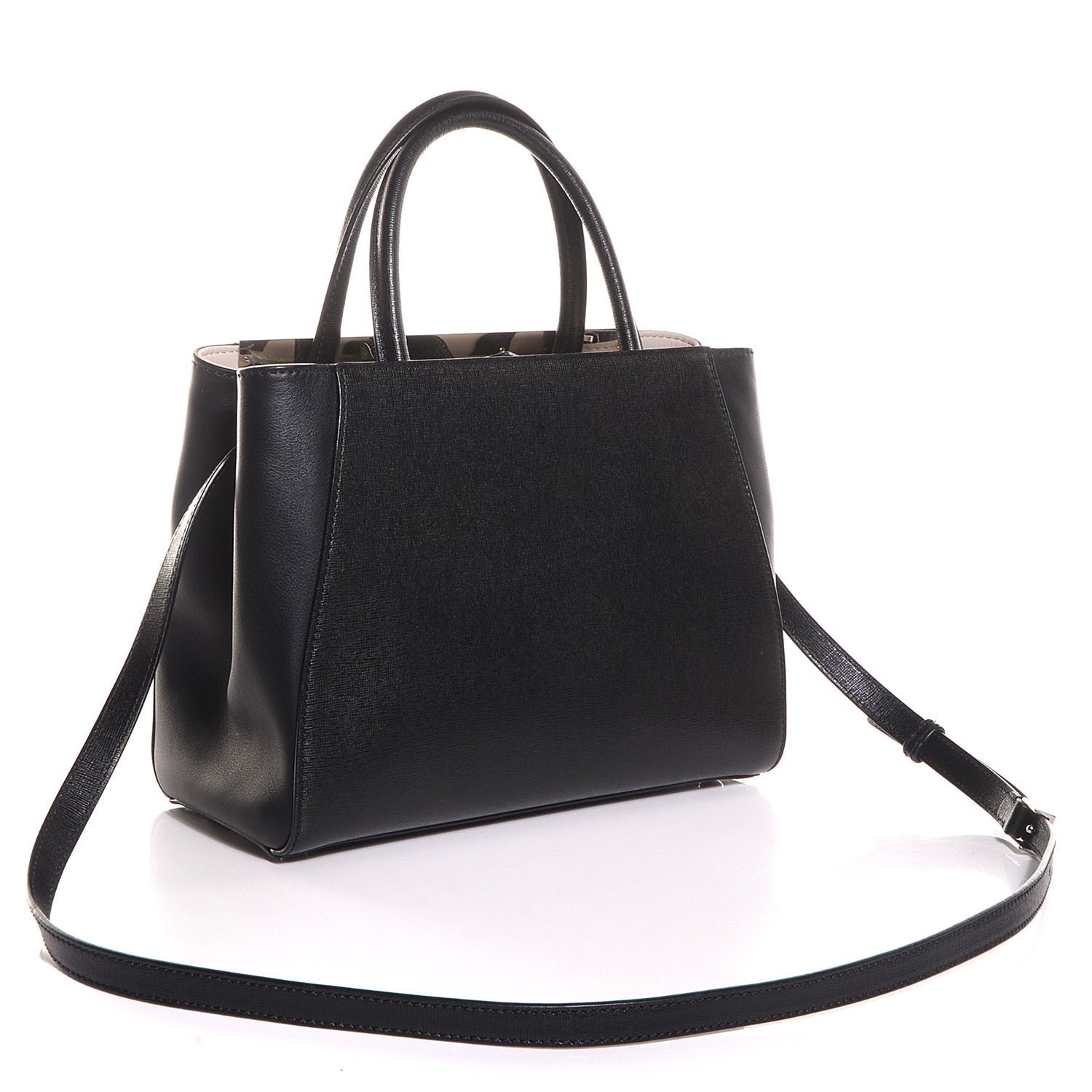 Fendi Vitello Elite Petite 2jours Tote Black 3 of 9
