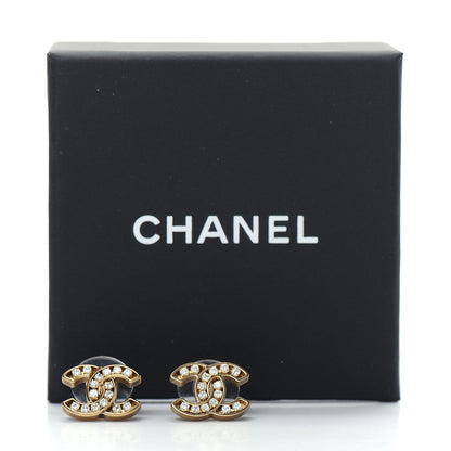 Chanel Crystal CC Earrings Gold 5 of 5