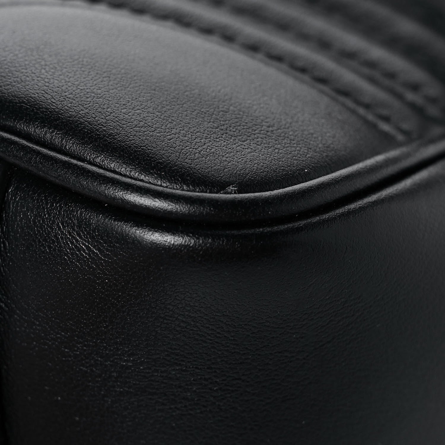Gucci Calfskin Matelasse Small GG Marmont Top Handle Shoulder Bag Black 12 of 14