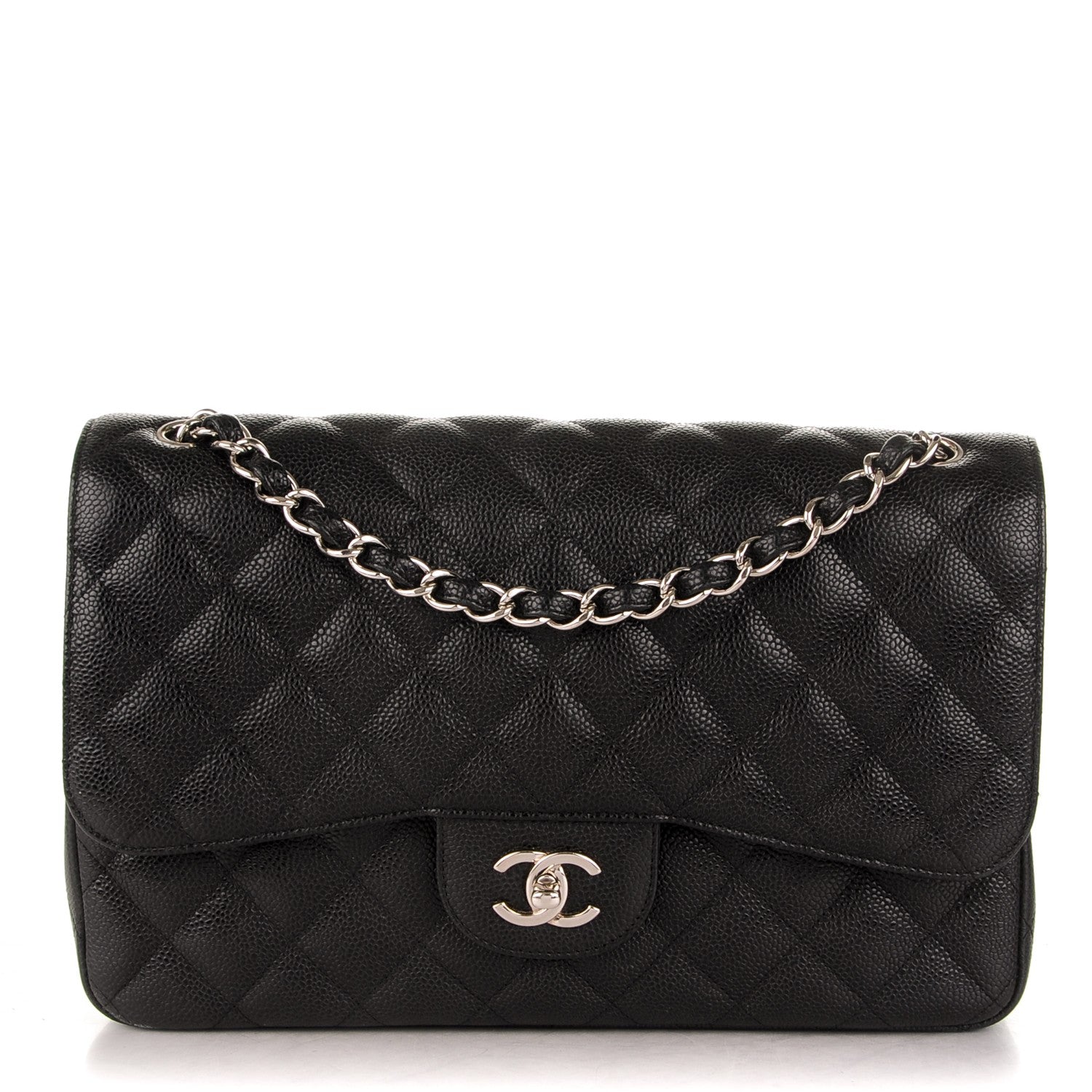 Chanel Caviar Quilted Jumbo Double Flap Black 1 of 7