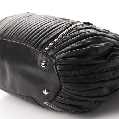 Miu Miu Nappa Plisse Zip Satchel Black 7 of 11