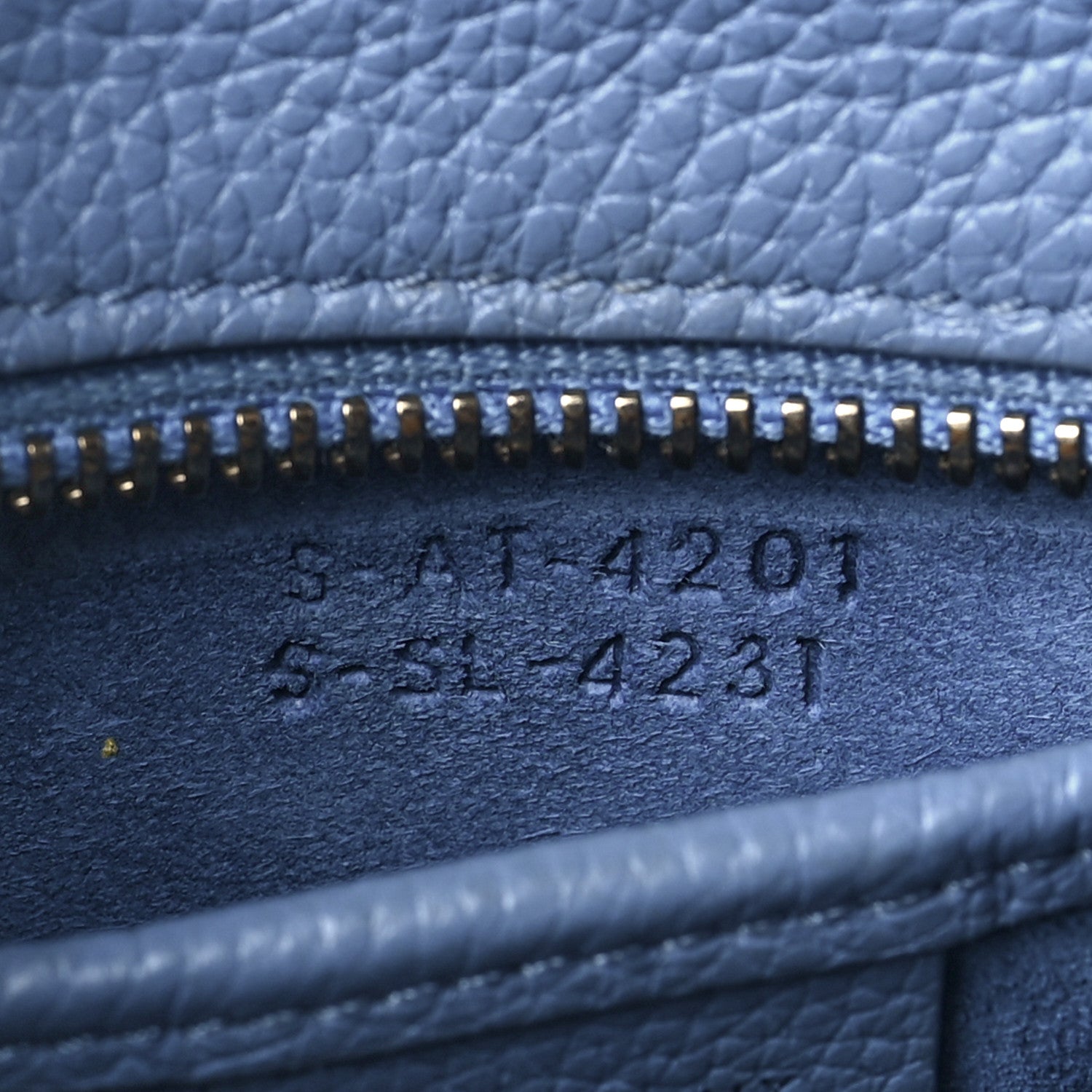 Celine Drummed Calfskin Nano Luggage Blue 8 of 12