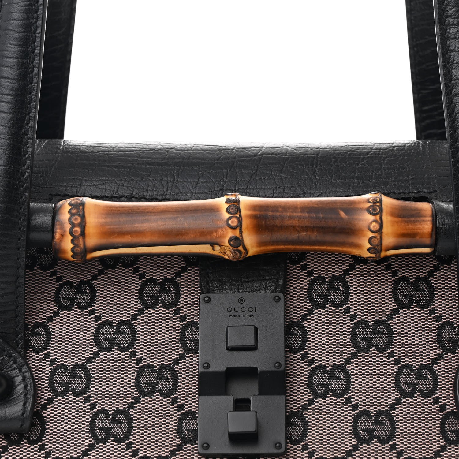 Gucci Monogram Bamboo Bullet Handbag Black 8 of 10