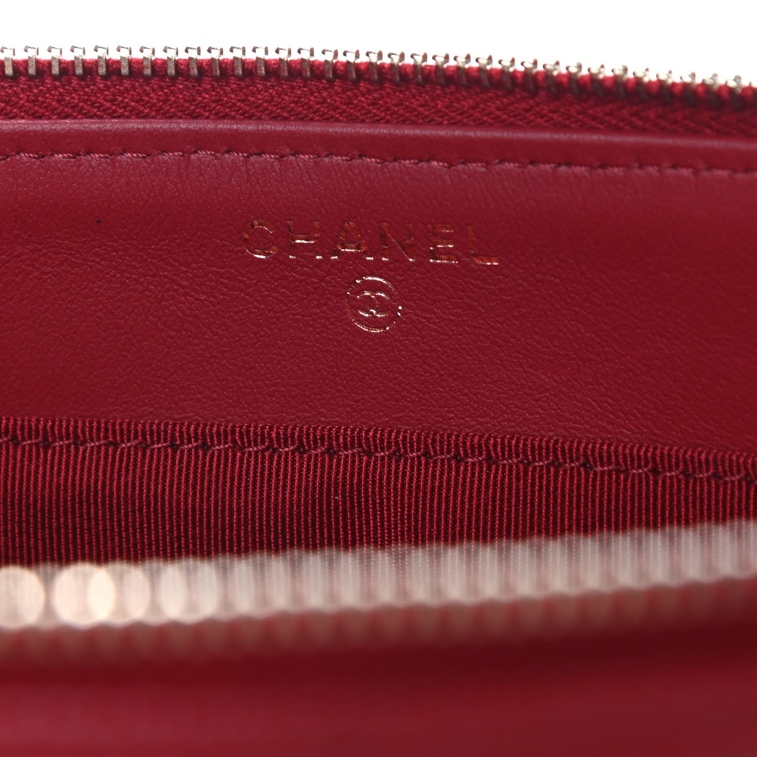 Chanel Caviar Quilted Large Zipped Clutch Red 6 of 10