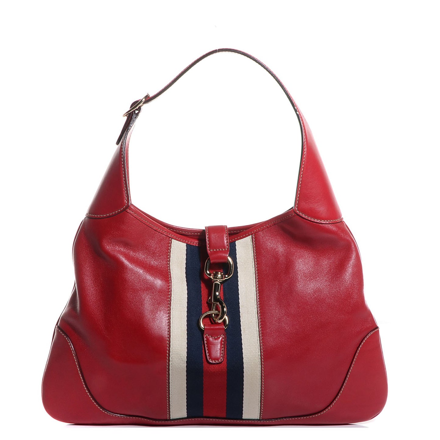 Calfskin Web Medium Jackie O Bouvier Hobo Red