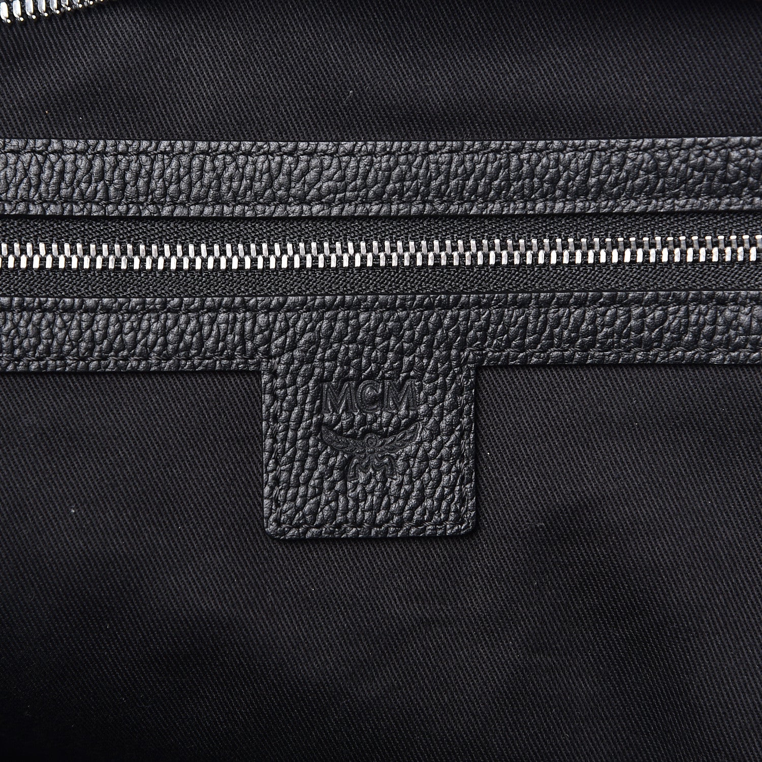 MCM Calfskin Visetos Anya Shopper Tote Black 6 of 9