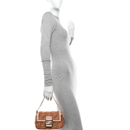 Fendi Raffia Mini Mama Baguette Beige Pink 2 of 10