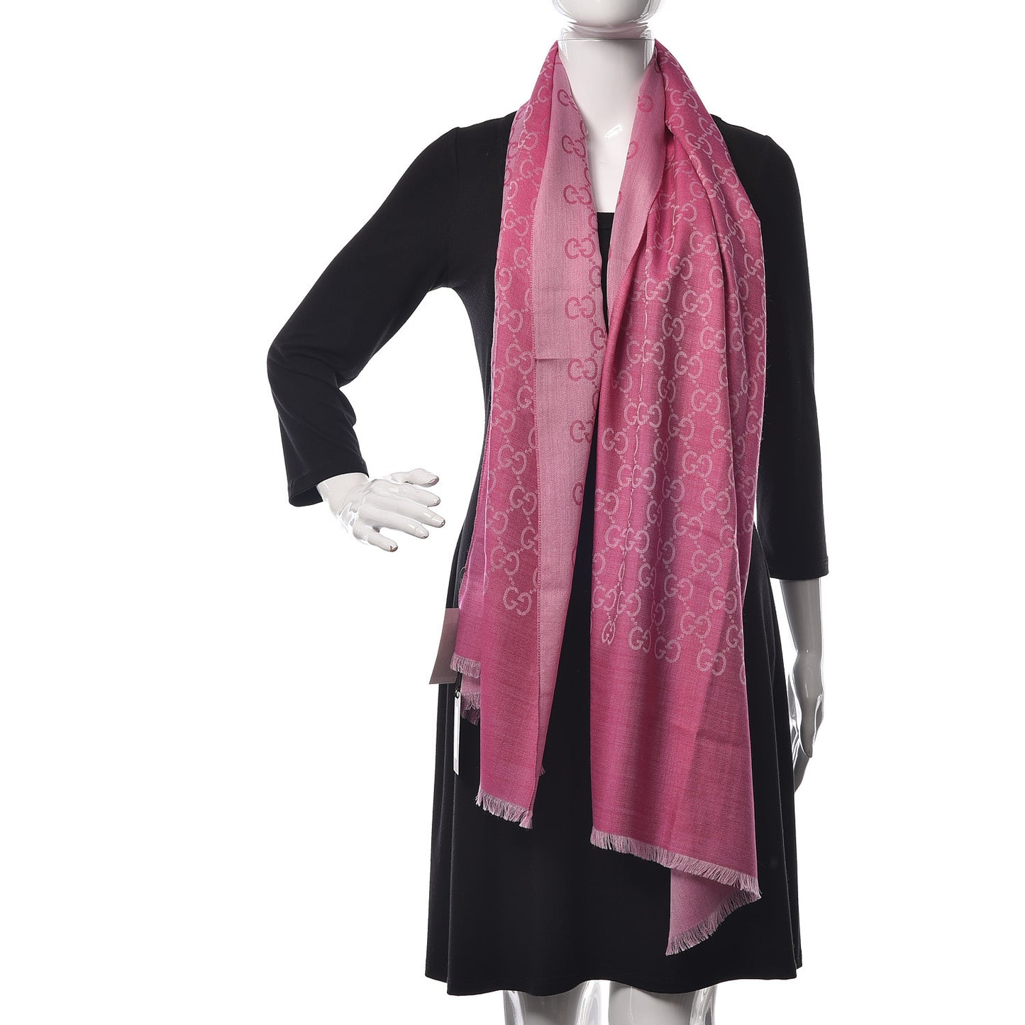 Wool Silk GG Monogram GGNat Scarf Roseate